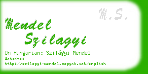 mendel szilagyi business card